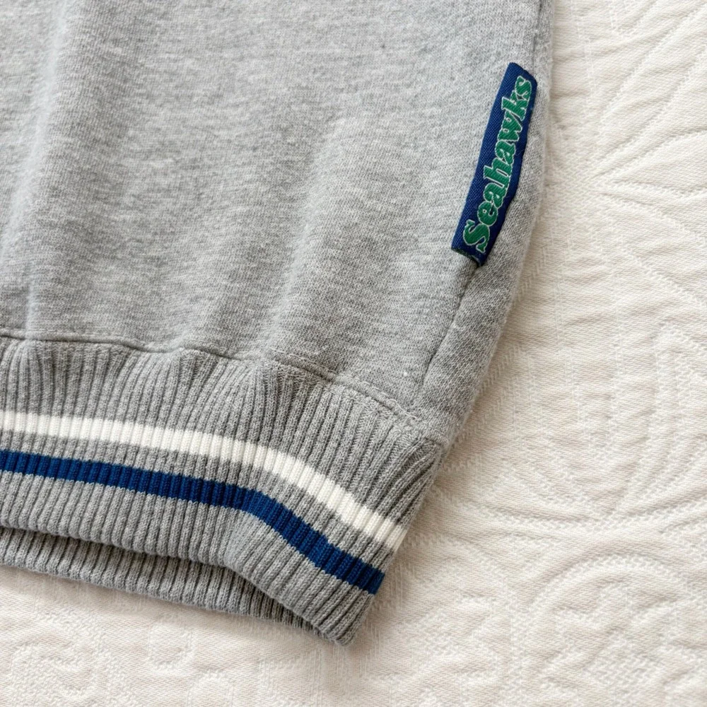 Vintage 90s Lee Sport Seattle Seahawks Mesh Trim Sweatshirt Sz L‎